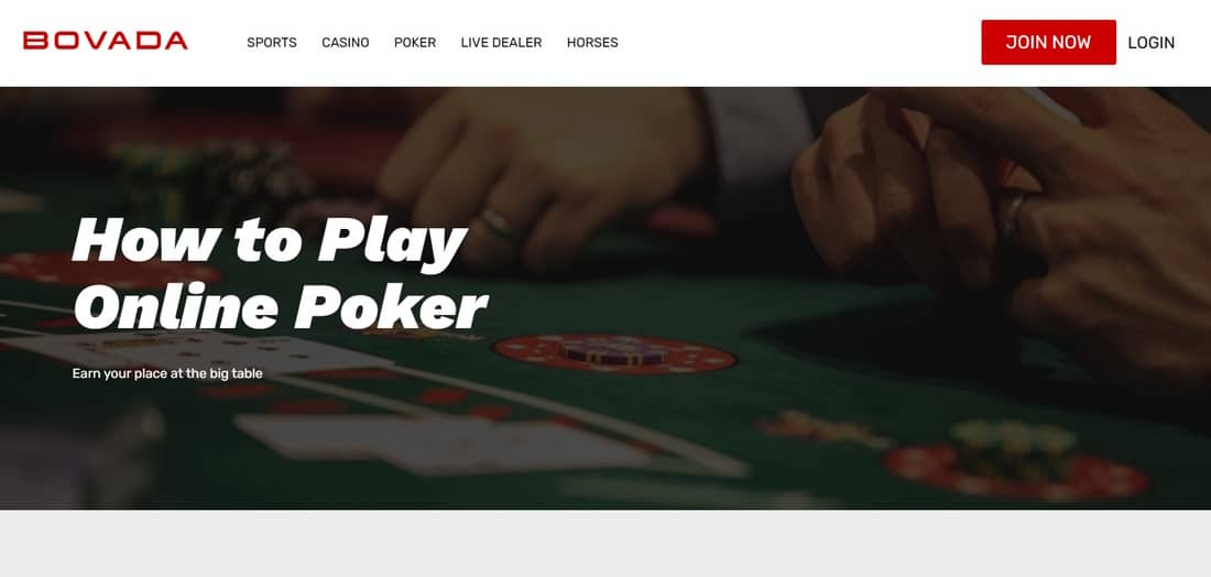 Bovada Poker rozhraní 